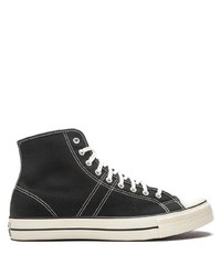 Baskets montantes en toile noires et blanches Converse