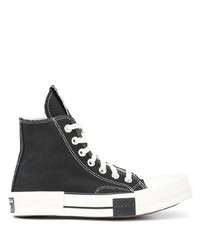 Baskets montantes en toile noires et blanches Converse