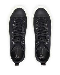 Baskets montantes en toile noires et blanches Giuseppe Zanotti