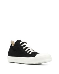 Baskets montantes en toile noires et blanches Rick Owens DRKSHDW