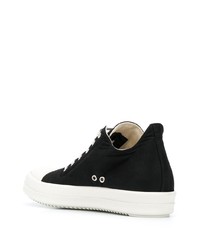 Baskets montantes en toile noires et blanches Rick Owens DRKSHDW