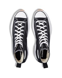 Baskets montantes en toile noires et blanches Converse