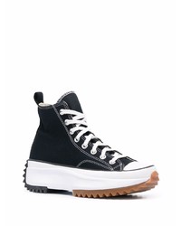 Baskets montantes en toile noires et blanches Converse