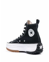 Baskets montantes en toile noires et blanches Converse