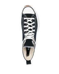 Baskets montantes en toile noires et blanches Converse