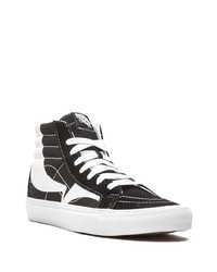 Baskets montantes en toile noires et blanches Vans