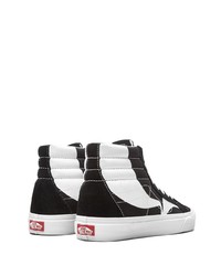 Baskets montantes en toile noires et blanches Vans