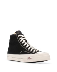 Baskets montantes en toile noires et blanches VISVIM