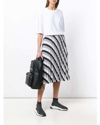 Baskets montantes en toile noires et blanches Balenciaga