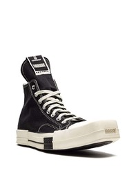 Baskets montantes en toile noires et blanches Converse