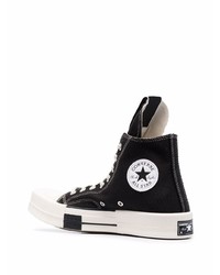 Baskets montantes en toile noires et blanches Converse