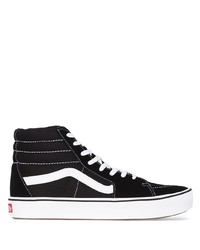 Baskets montantes en toile noires et blanches Vans