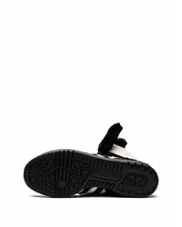 Baskets montantes en toile noires et blanches adidas