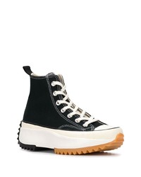 Baskets montantes en toile noires et blanches Converse