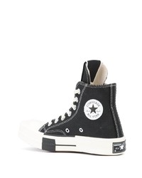 Baskets montantes en toile noires et blanches Converse