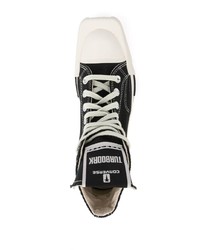 Baskets montantes en toile noires et blanches Converse