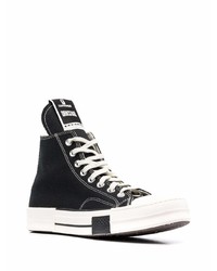 Baskets montantes en toile noires et blanches Converse