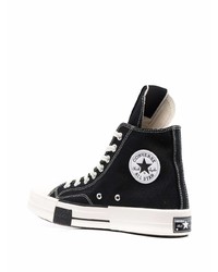 Baskets montantes en toile noires et blanches Converse