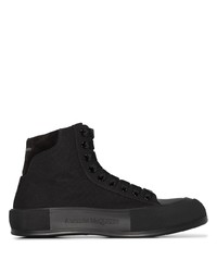 Baskets montantes en toile noires Alexander McQueen