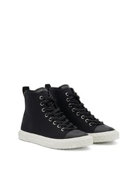 Baskets montantes en toile noires Giuseppe Zanotti