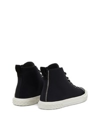 Baskets montantes en toile noires Giuseppe Zanotti