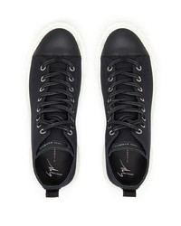 Baskets montantes en toile noires Giuseppe Zanotti