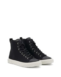 Baskets montantes en toile noires Giuseppe Zanotti