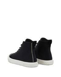 Baskets montantes en toile noires Giuseppe Zanotti