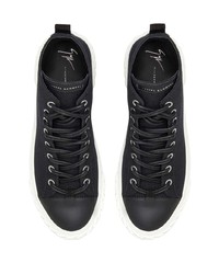 Baskets montantes en toile noires Giuseppe Zanotti