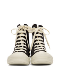 Baskets montantes en toile noires Rick Owens DRKSHDW