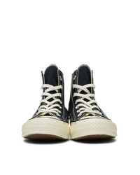 Baskets montantes en toile noires Converse