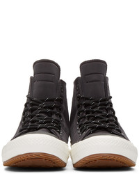 Baskets montantes en toile noires Converse