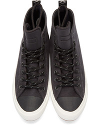 Baskets montantes en toile noires Converse