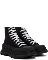 Baskets montantes en toile noires Alexander McQueen