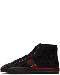 Baskets montantes en toile noires Gucci