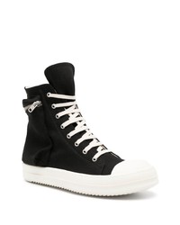 Baskets montantes en toile noires Rick Owens DRKSHDW