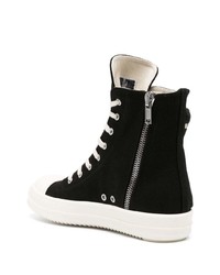 Baskets montantes en toile noires Rick Owens DRKSHDW