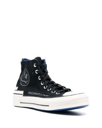 Baskets montantes en toile noires Converse