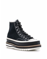 Baskets montantes en toile noires Converse