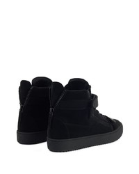 Baskets montantes en toile noires Giuseppe Zanotti