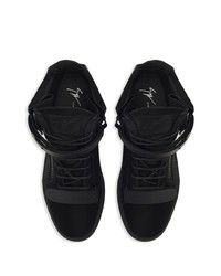 Baskets montantes en toile noires Giuseppe Zanotti