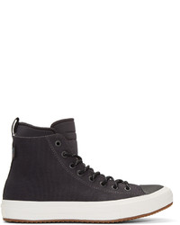 Baskets montantes en toile noires Converse