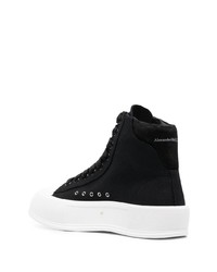 Baskets montantes en toile noires Alexander McQueen