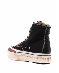 Baskets montantes en toile noires VISVIM