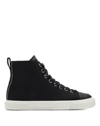 Baskets montantes en toile noires Giuseppe Zanotti