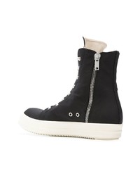 Baskets montantes en toile noires Rick Owens DRKSHDW