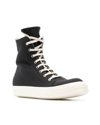 Baskets montantes en toile noires Rick Owens DRKSHDW