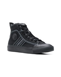 Baskets montantes en toile noires Diesel