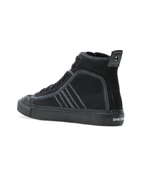 Baskets montantes en toile noires Diesel