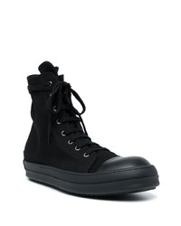 Baskets montantes en toile noires Rick Owens DRKSHDW